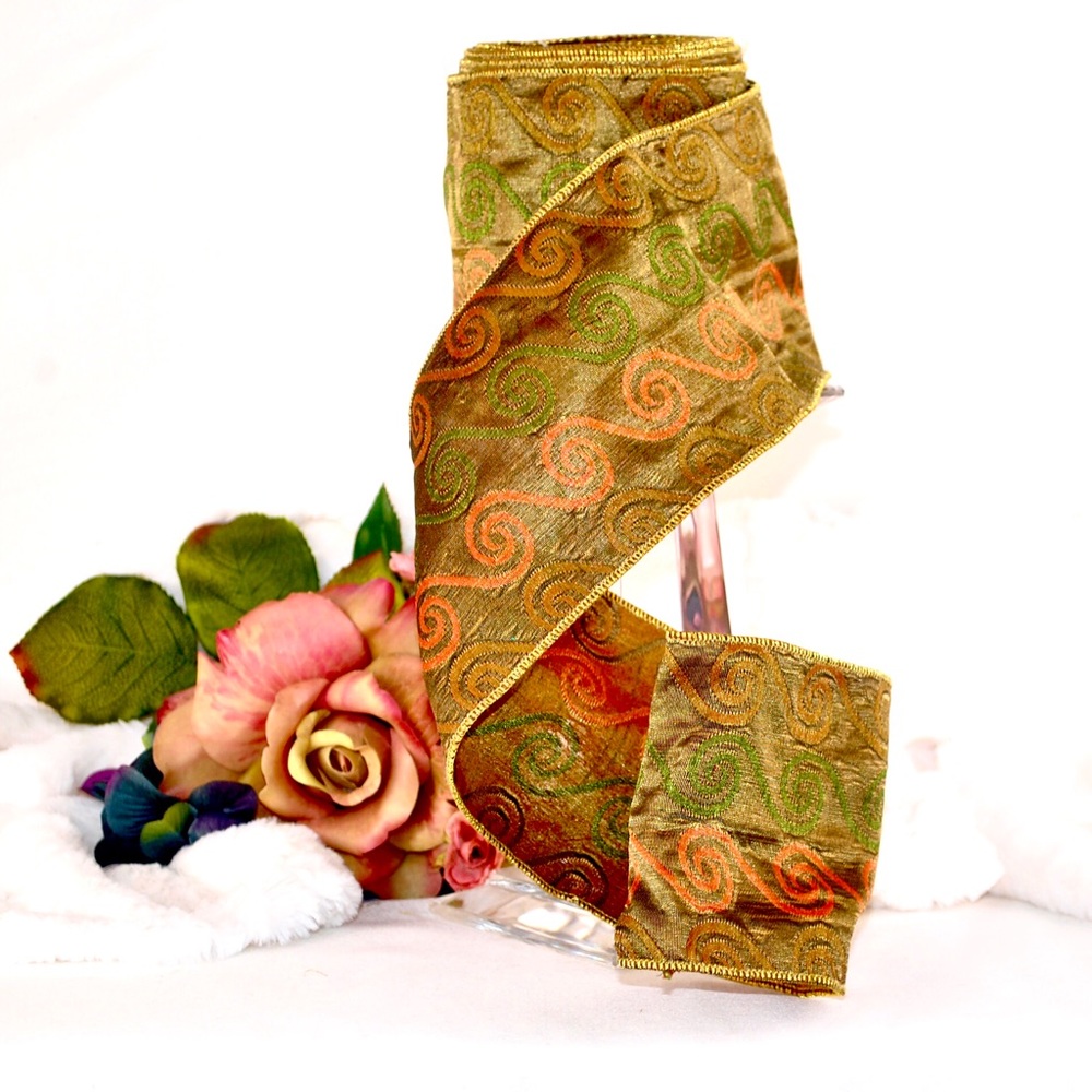 Gold copper metallic with swirls NWOT